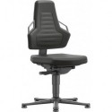 Chaises bureau 1 Patin en cuir K gris anthrazite
