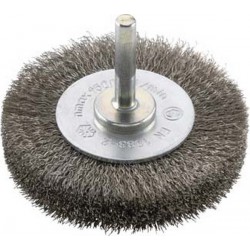 Brosse circulaire pour outils, fil d'acier inoxydable, ondulé, Ø de la brosse : 30 mm, Epaisseur du fil 0,20 mm, Larg. : de travail 9 mm