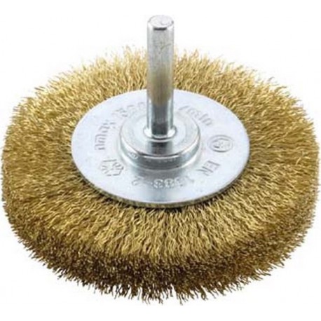 Brosse circulaire pour outils, fil de laiton, ondulé, Ø de la brosse : 30 mm, Epaisseur du fil 0,20 mm, Larg. : de travail 9 mm