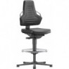 Chaises bureau 3 Patin en cuir K gris anthrazite
