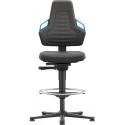 Chaises bureau 3 Patin Supertec Poignée bleu