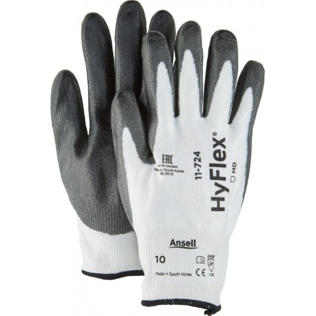Gants de protection anti-coupures HyFlex® 11-724 taille 10 blanc/gris EN 388 PSA II 12 PA (Par 12)