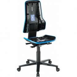 Chaise bureau ESD NEON 2 bleu avec roue perman