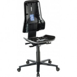 Chaise bureau ESD NEON 2 gris avec roue perman