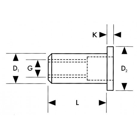Ecrou à sertir aveugle a 50 unités M8x15 mm FORTIS