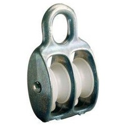Poulie double zingué pour corde Ø b. 8,0mm