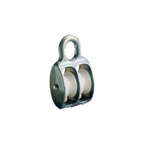Poulie double zingué pour corde Ø b. 8,0mm