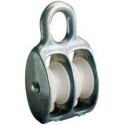 Poulie double zingué pour corde Ø b. 8,0mm