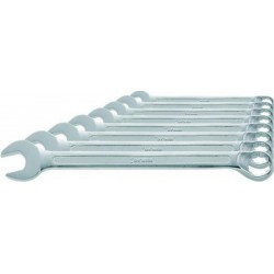 Jeu de clés mixtes en acier au chrome-vanadium, Quantité : 9 pièces, Contenu 8 9 10 13 14 16 17 19 24 mm