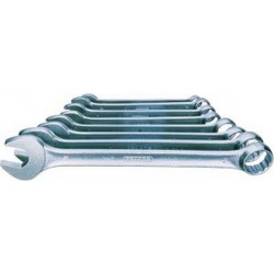 Jeu de clés mixtes, modèle court, DIN 3113 A, ISO 3318, Quantité : 8 pièces, Contenu 10 12 13 14 17 19 22 24 mm