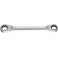 Clé polygonale double à cliquet, Cote s/plats : 8 x 9 mm, Long. 134 mm, Angle de travail 7 °