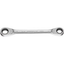 Clé polygonale double à cliquet, Cote s/plats : 12 x 13 mm, Long. 175 mm, Angle de travail 7 °