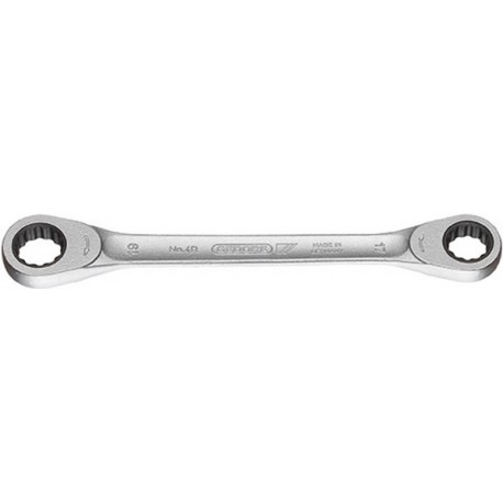 Clé polygonale double à cliquet, Cote s/plats : 12 x 13 mm, Long. 175 mm, Angle de travail 7 °