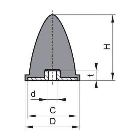 Silent bloc caoutchouc GP EP 20x24 M6