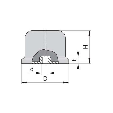 Silent bloc caoutchouc GPxEB balli 80x60 M12