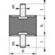 Silent bloc caoutchouc A15 x 10mm M4x10