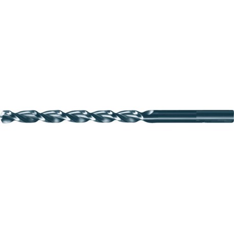 Foret hélicoïdal avec queue cylindrique longue, en acier à coupe rapide à 5 % de cobalt, type RTF, DIN 340, profil rectifié, surface sans revêtement, Ø h8