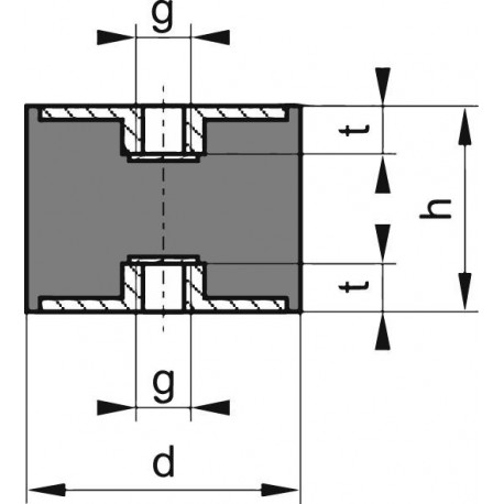 Silent bloc caoutchouc C40x30mm M8