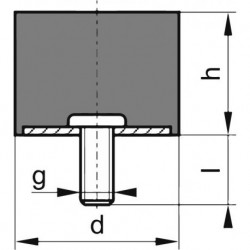 Silent bloc caoutchouc D8 x 8mm M3x6