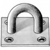 Oeillet sur plaque 55x55x5mm  chromé brillant