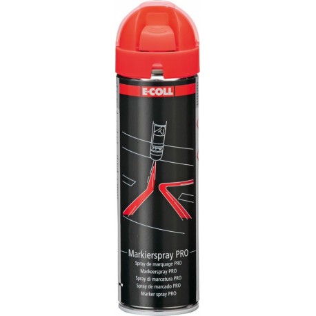 Spray de marquage rouge 500ml E-COLL (Par 12)