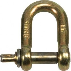 Manilles, droites, galvanisées zingué jaune  6,0mm-1/4" (Par 100)