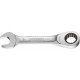 Clé mixte à cliquet, extra-court, modèle extra-court, tête à cliquet droite, Cote s/plats : 17 mm, Long. 152 mm, Angle de travail 6 °