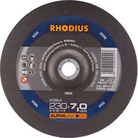 Disque de coupe KSM 230 x 7,0mm Acier Rhodius
