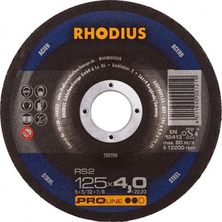 Disque de coupe RS2 125 x 4,0mm Acier Rhodius(Par 25)