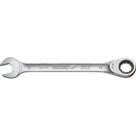 Clé mixte à cliquet, tête à cliquet droite, Cote s/plats : 36 mm, Long. 480 mm, Angle de travail 5 °