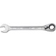 Clé mixte à cliquet, réversible, tête inclinée à 13°, réversible, Cote s/plats : 13 mm, Long. 180 mm, Angle de travail 7 °