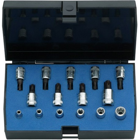Coffret d'embouts pour tournevis 1/4'' pour vis à empreinte TORX®, 15 pièces