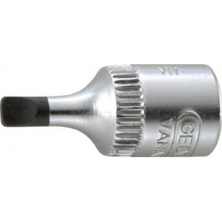Embout de vissage 1/4'' pour vis à fente, Larg. : de la lame : 8,0 mm, Épais. : de la lame 1,6 mm, Long. 28 mm