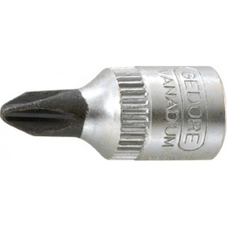 Embout de vissage 1/4'' pour vis cruciforme PH, Dimensions : PH 1, Long. 28 mm
