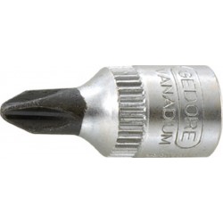 Embout de vissage 1/4'' pour vis cruciforme PH, Dimensions : PH 2, Long. 28 mm