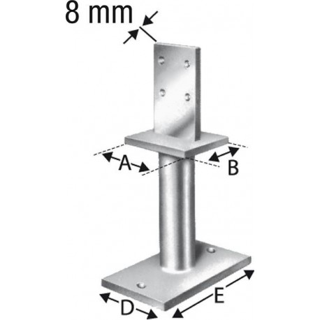 Pieds de poteaux PISB160G-B (Par 5)