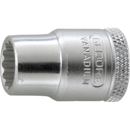 Douille 12 pans 3/8'', Cote s/plats : 16 mm, Long. 30 mm
