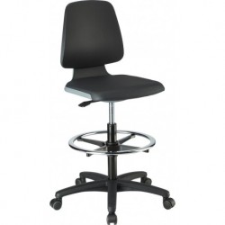 Chaises Labsit 4 anthracite Plastique-cuir,avec roues