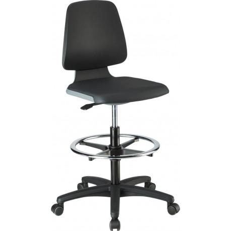 Chaises Labsit 4 anthracite Plastique-cuir,avec roues