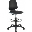 Chaises Labsit 4 anthracite Plastique-cuir,avec roues