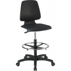 Chaises Labsit 4 Blanc Plastique-cuir,avec roues