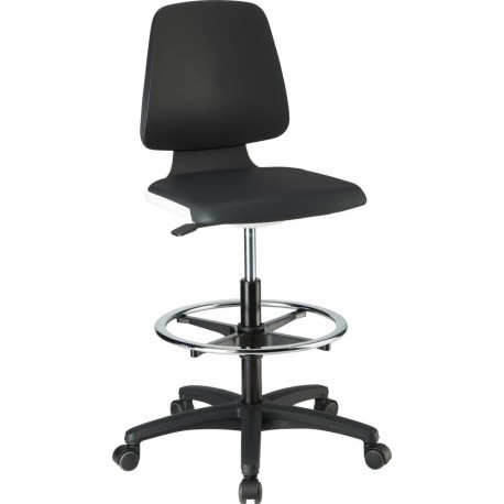 Chaises Labsit 4 Blanc Plastique-cuir,avec roues