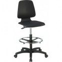 Chaises Labsit 4 Blanc Plastique-cuir,avec roues
