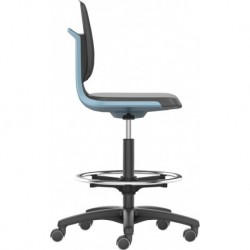 Chaises Labsit 4 bleu Plastique-cuir,avec roues