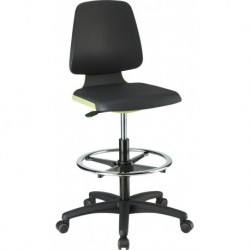 Chaises Labsit 4 vert Plastique-cuir,avec roues