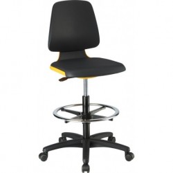 Chaises Labsit 4 orange Plastique-cuir,avec roues