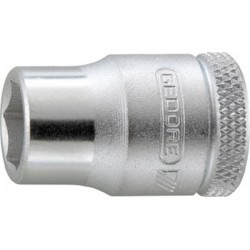 Douille 6 pans 3/8'', Cote s/plats : 7 mm, Long. 28 mm