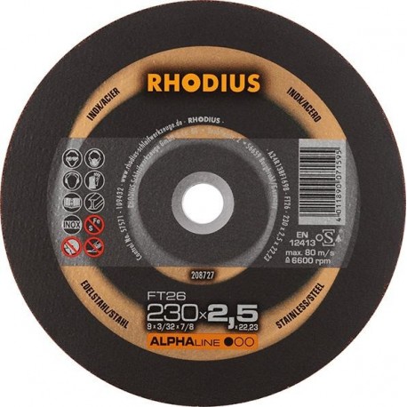 Disque de coupe FT26 230 x 2,5mm  Rhodius