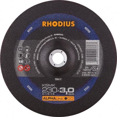 Disque de coupe KSMK 230 x 3,0mm coudé Rhodius(Par 25)