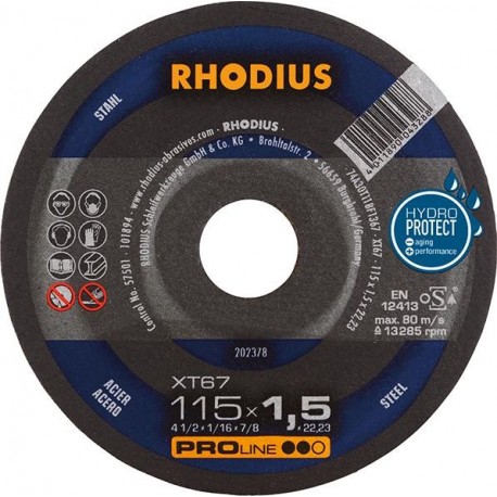 Disque de coupe XT67 115 x 1,5mm  Rhodius(Par 50)